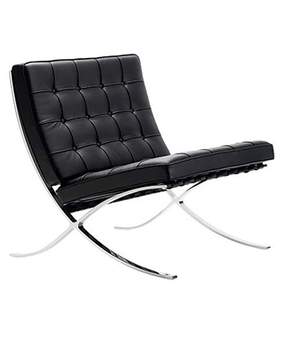 modern black leather reception chair